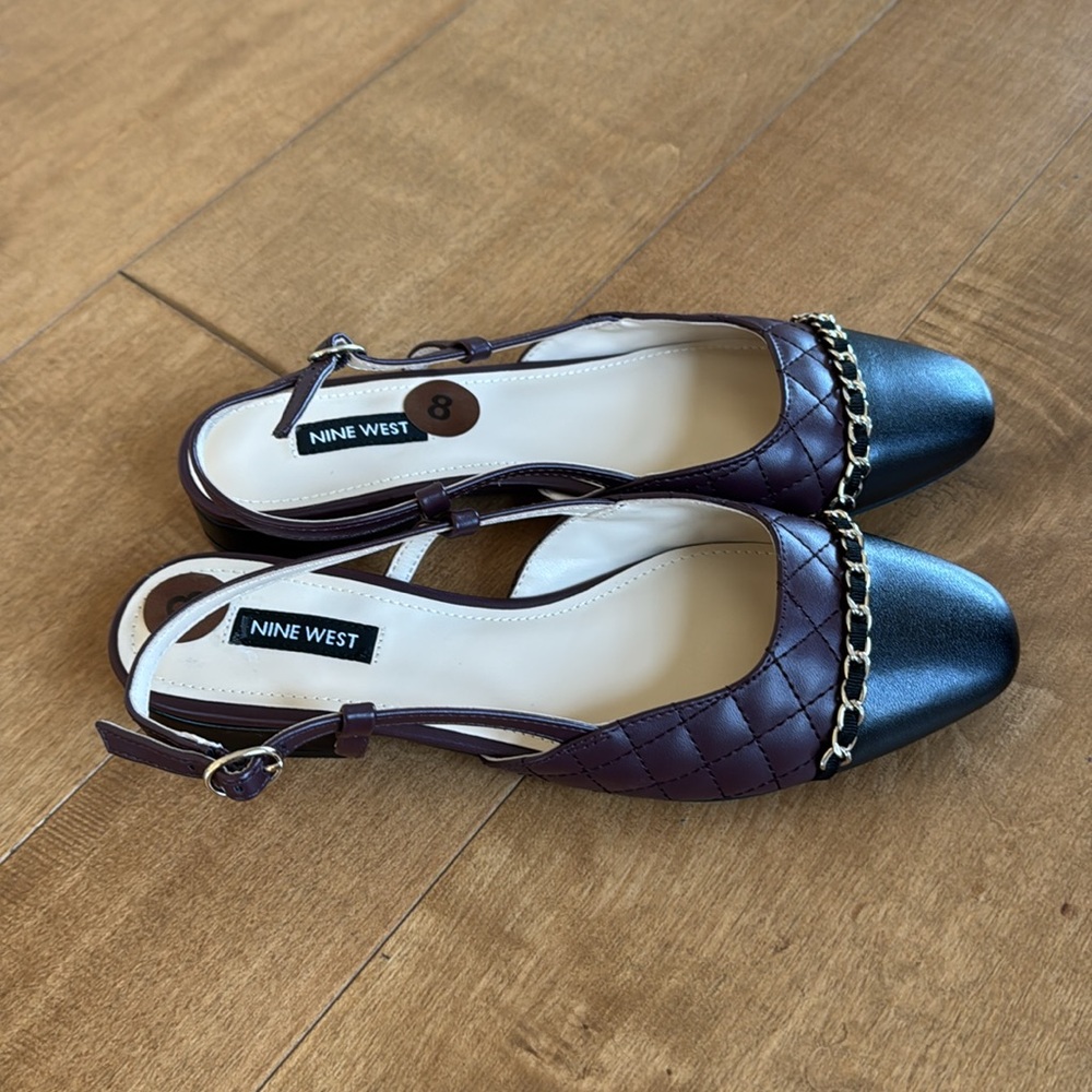 Elegant Women's Quilted Slingback Shoes - Picture 3 of 4